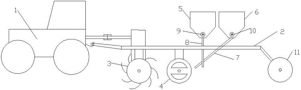 小麥一次性根區(qū)施肥播種一體機的制作方法附圖